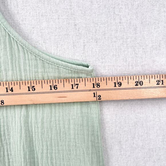 DREW Double Gauze Tiered Midi Dress Womens Small Light Green Sleeveless Sun - Picture 12 of 14